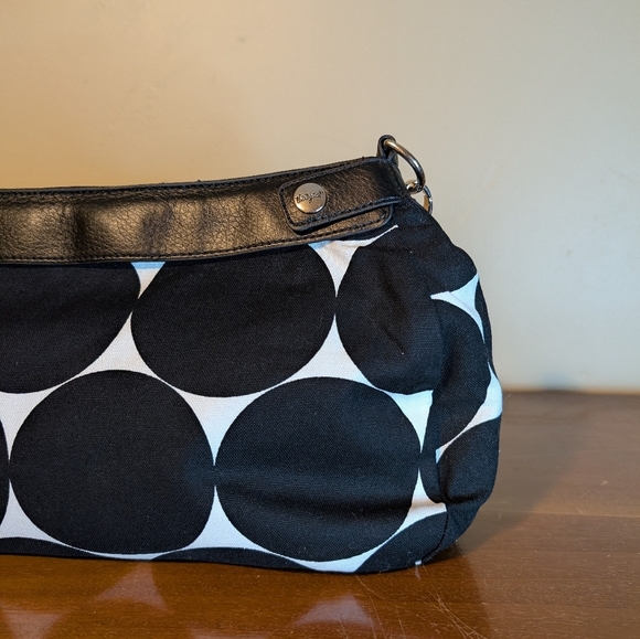 Thirty-One Handbag Purse Handbag Satchel Black White Polka Dot Pop‌ - Picture 4 of 16